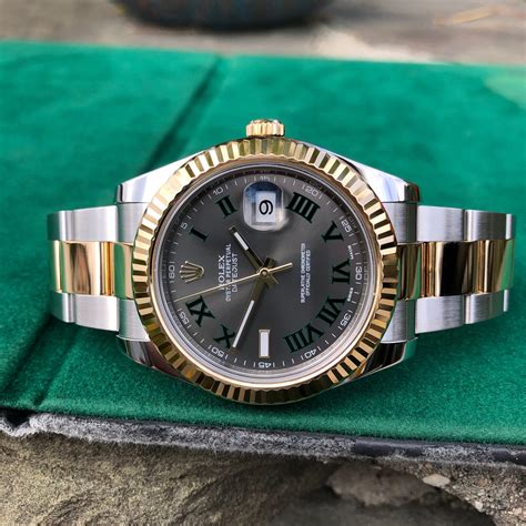 rolex datejust ii grey green|rolex datejust two tone price.